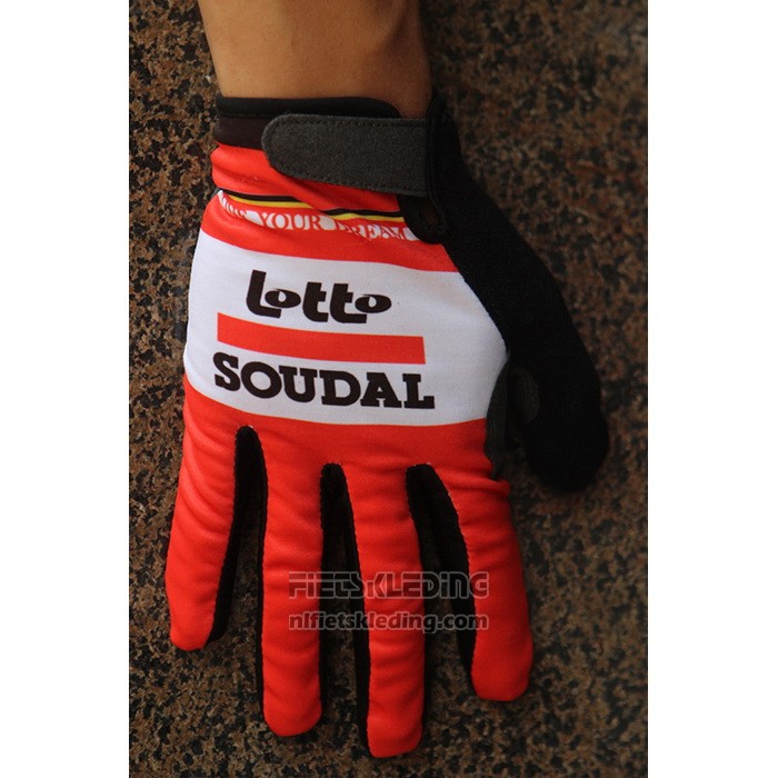 2020 Lotto Soudal Handschoenen Met Lange Vingers Cycling Rood Wit